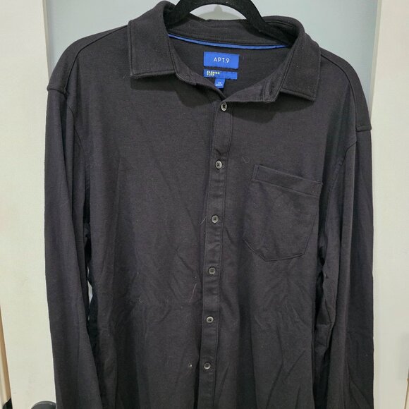 Apt. 9 Other - APT.9 Men’s Black Long Sleeve Button-Up Shirt Size M – Soft Cotton Blend